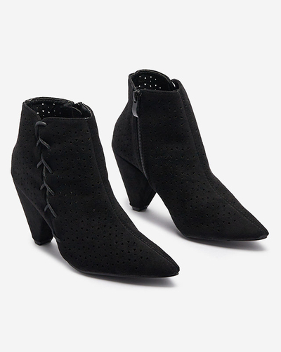 Cizme negre de postav ajurat Gesann- Footwear