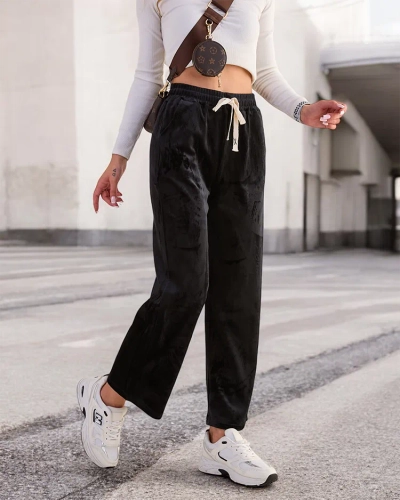 Royalfashion Pantaloni de trening pentru femei a'la velour