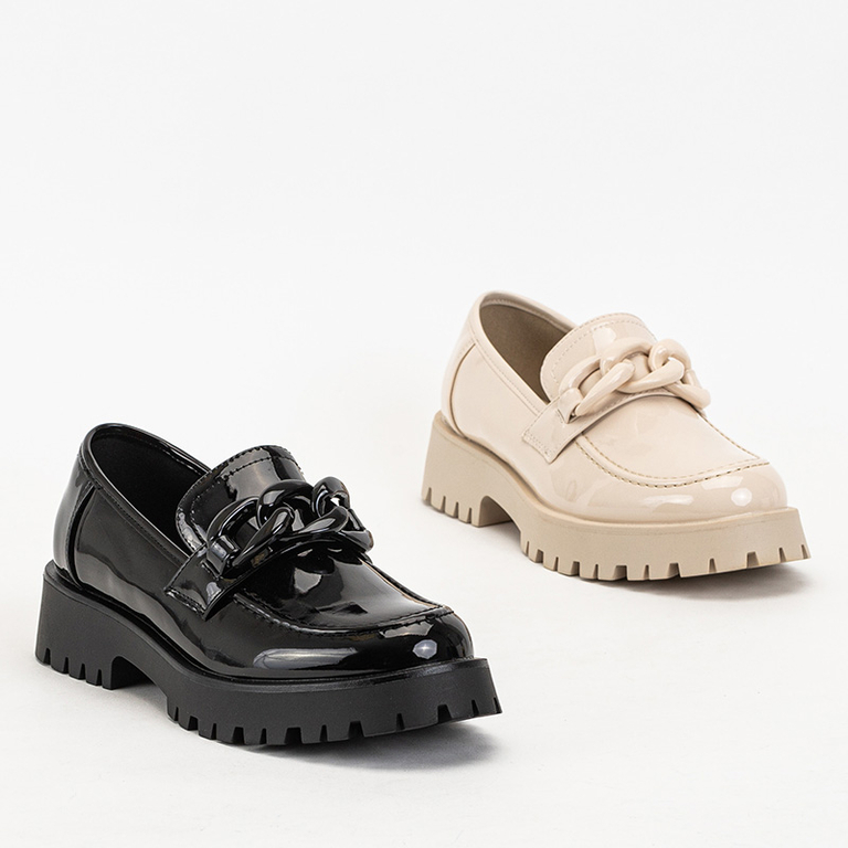 Pantofi dama lacuiti negri cu lant Retisi - Incaltaminte