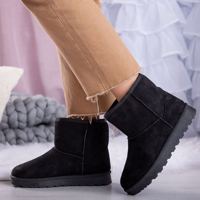 Czarne śniegowce ocieplane Maputu - Obuwie