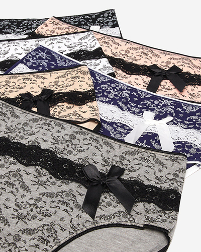 Set slip de dama cu imprimeu 6 / pachet PLUS SIZE - Lenjerie intima
