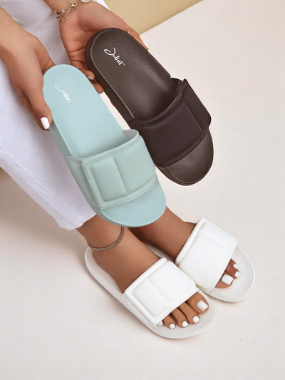 Royalfashion Damskie klapki na płaskiej podeszwie FlexiWalk