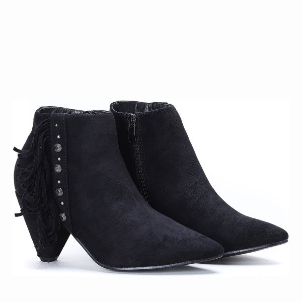 Czarne botki na trójkątnym obcasie Madelynn - Obuwie