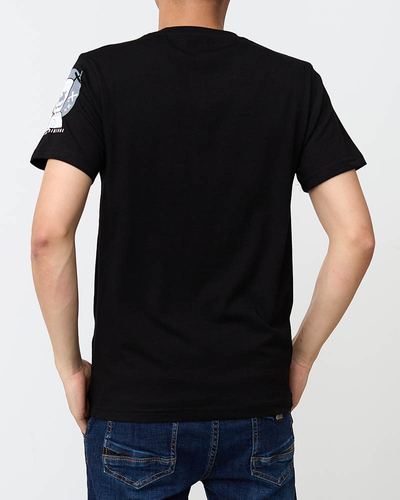 Tricou cu imprimeu negru pentru bărbați - Îmbrăcăminte