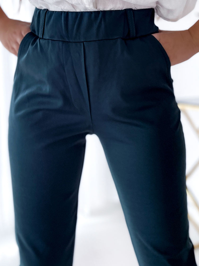 Royalfashion Pantaloni treggings pentru femei, verde închis