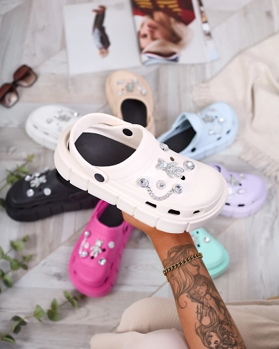 Royalfashion Șlapi de cauciuc pentru femei Cream Kooranza