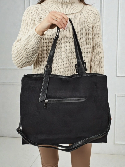 Geantă de damă shopper Daverna, din piele ecologică tip piele întoarsă