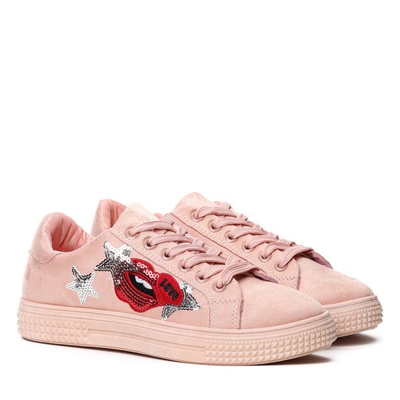 Różowe tenisówki z cekinami Tristana- Obuwie