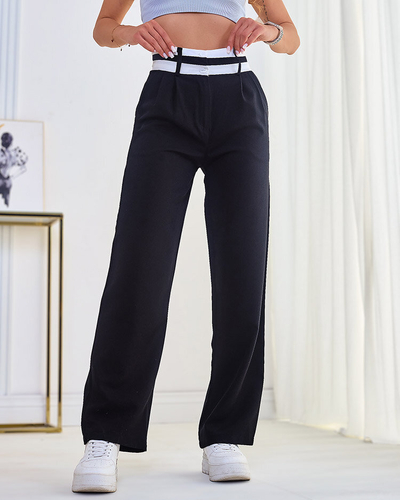 Royalfashion Pantaloni largi din țesătură pentru femei