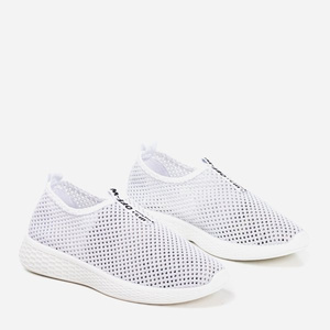 Białe sportowe buty damskie typu slip - on Poliea - Obuwie