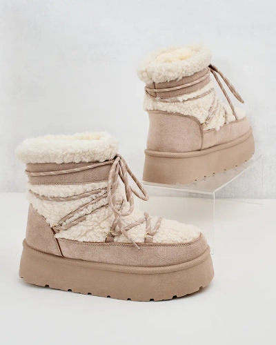 Royalfashion Cizme de zăpadă cu șiret pentru femei Evonie