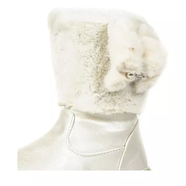 OUTLET Cizme de zăpadă bej pentru copii cu blană Bunni - Încălțăminte