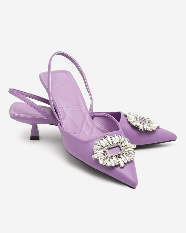 OUTLET Pantofi violet dama cu toc Arga - Incaltaminte
