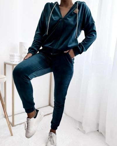 Royalfashion Set de bluză turcoaz pentru femei cu petic