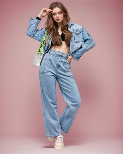 Royalfashion Pantaloni boyfriend din denim pentru femei