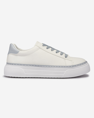 Adidași sport de damă albi cu inserții albastre Assalia - Încălțăminte