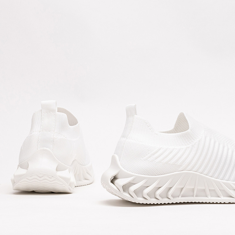 Pantofi sport de damă cu slip-on albi Dinging - Încălțăminte