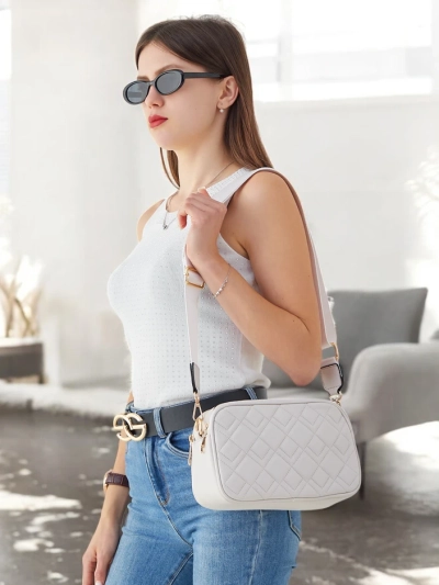 Royalfashion Mică geantă de umăr pentru femei, quilted, din eco piele