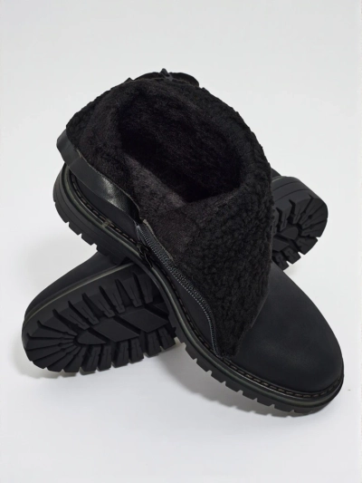 Botine înalte de damă din piele ecologică întoarsă Liora