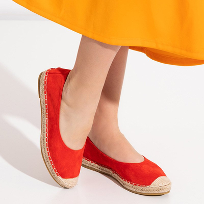 Espadrile roșii din piele ecologică pentru femei Silina- Pantofi