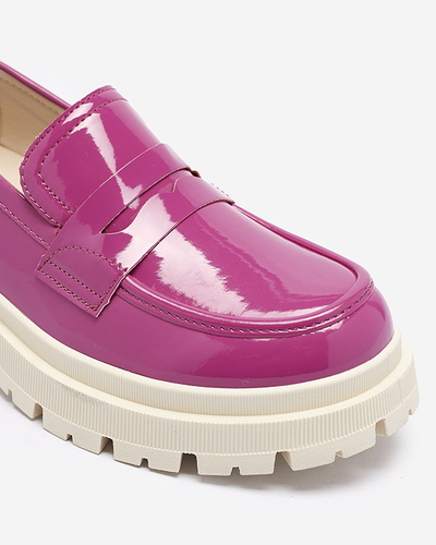 Mocasini lăcuiți fucsia pentru femei Noppel - Încălțăminte