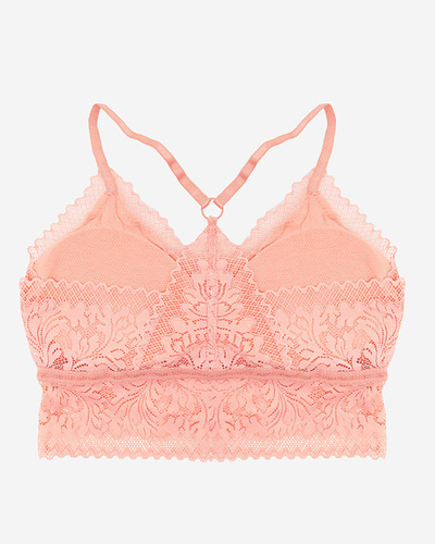 Bralette de dama din dantela de culoare roz - Lenjerie intima