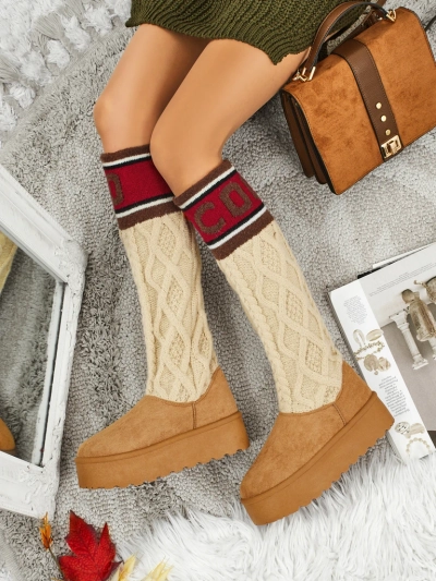 Botine înalte tip zăpadă pentru femei cu partea superioară Anane
