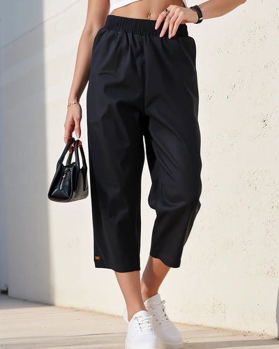 Pantaloni din țesătură drepți pentru femei Royalfashion 7/8