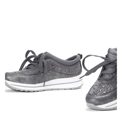 Szare buty sportowe z cyrkoniami Austen - Obuwie