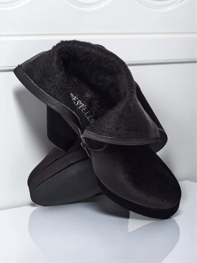 Botine de damă cu toc gros, tip velur Miss