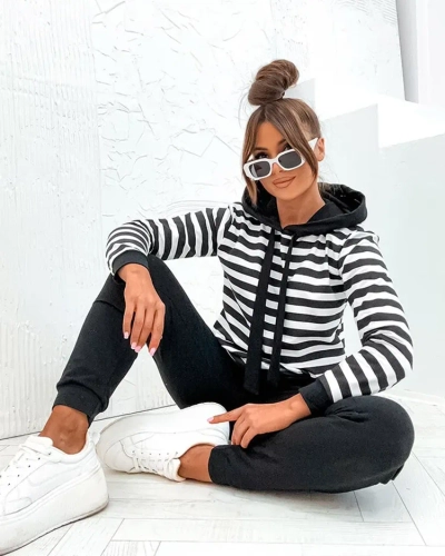 Royalfashion Set pentru femei din bumbac cu dungi