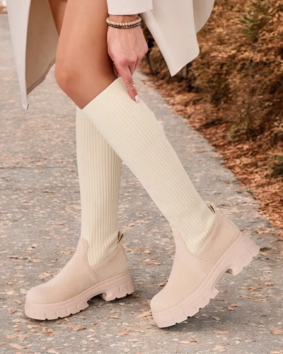 Royalfashion Women's Umigg slip-on knee-high boots