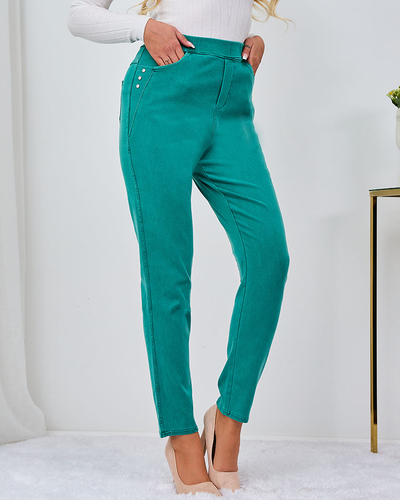 Royalfashion Treggings pentru femei în culoarea mării PLUS SIZE