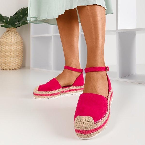 Fuksjowe sandały damskie na platformie Mora - Obuwie