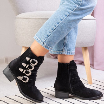 Cizme negre pe stâlpul Grand Grand - Încălțăminte