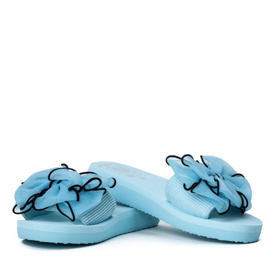 Niebieskie klapki z kokardką Assemini - Obuwie