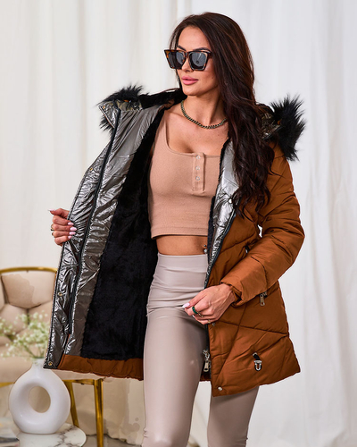Royalfashion Jachetă de iarnă pentru femei maro