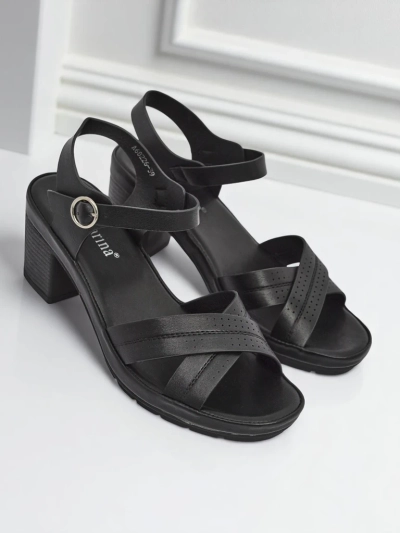 Royalfashion Sandale cu toc bloc pentru femei SoleAura