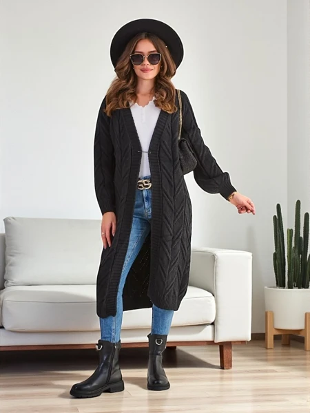 Pulover de damă tricotat poncho Royalfashion