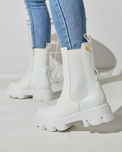 Cizme înalte de damă în alb Vyvieva- Footwear