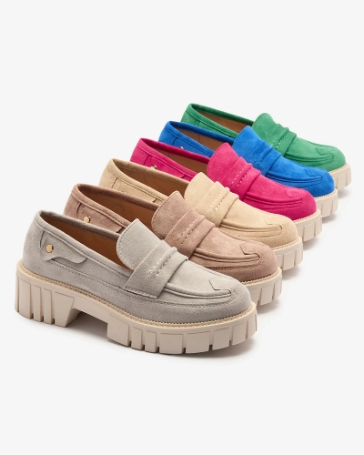 Royalfashion Eco mocasini din piele de căprioară fucsia pentru femei Siherta