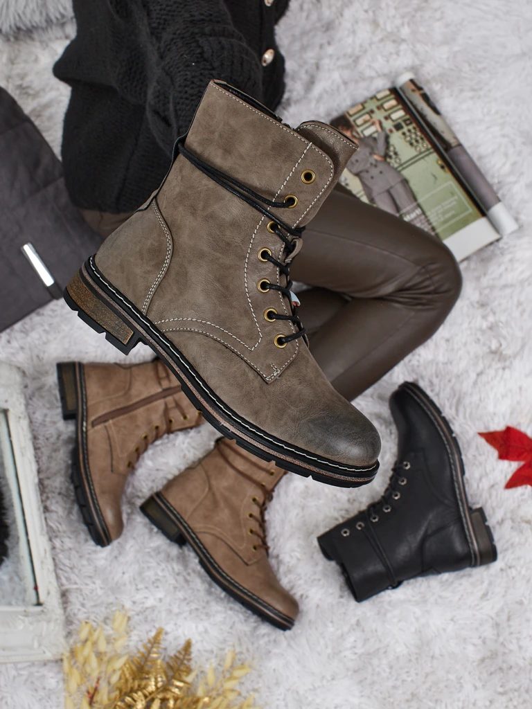 Botine Dama Flora Verzi Piele Elegante de Toamnă