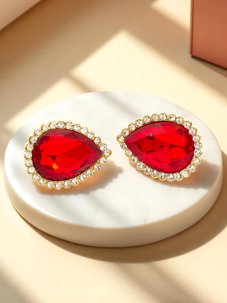 Royalfashion Cercei cu clips pentru femei, cu cristale și cubic zirconia