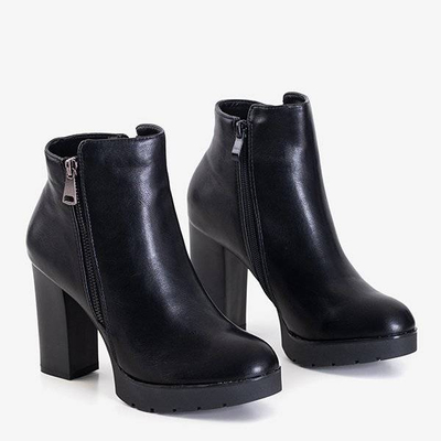 Cizme de damă negre cu fermoar decorativ Kano - Încălțăminte