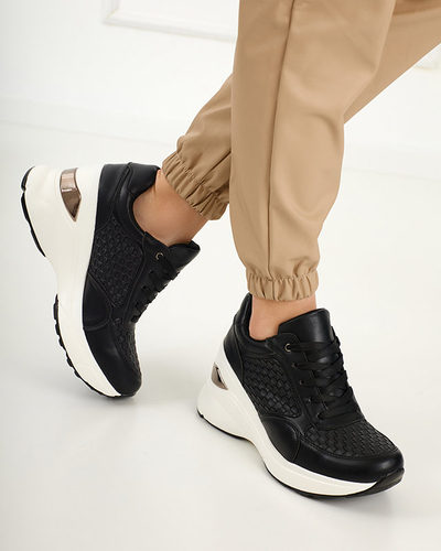 OUTLET Pantofi sport de dama negri pantofi sport pe toc interior Renel - Incaltaminte