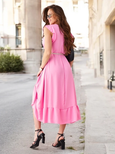 Rochie midi Royalfashion pentru femei cu volane și mâneci scurte