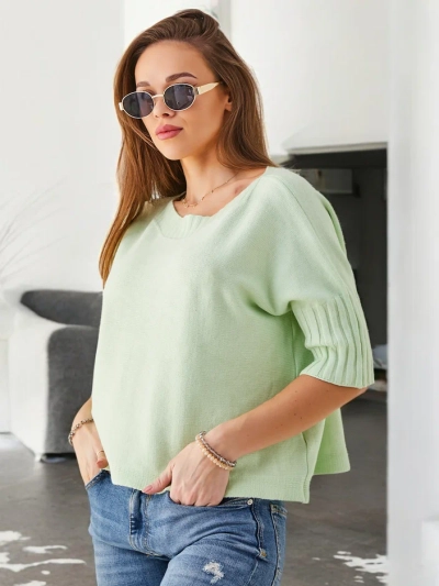 Pulover din viscoză pentru femei Royalfashion cu mâneci scurte