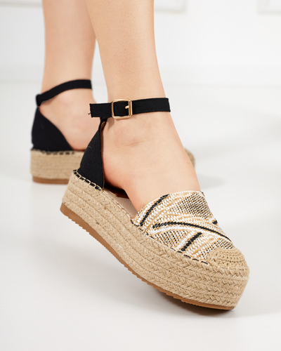 OUTLET Espadrile dama bej cu model pe platforma Zebrii - Incaltaminte