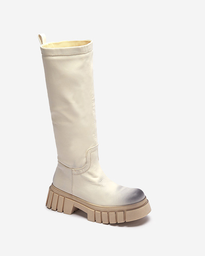 Cizme pentru femei Astaroth Mid-Calf Cream - Încălțăminte