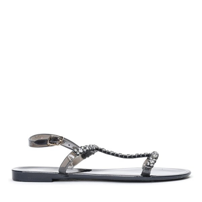 Czarne sandały z gumy Shiga - Obuwie